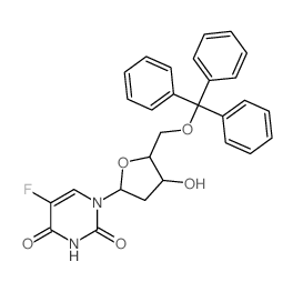 5-fluoro-1-[4-hydroxy-5-(trityloxymethyl)oxolan-2-yl]pyrimidine-2,4-dione结构式