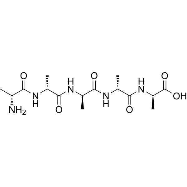 H-D-ALA-D-ALA-D-ALA-D-ALA-D-ALA-OH结构式