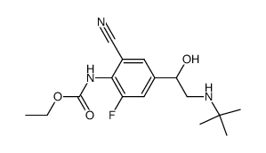 1-(4'-ethoxycarbonylamino-3'-cyano-5'-fluoro-phenyl)-2-tert-butylamino ethanol结构式