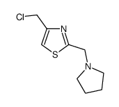 4-Chloromethyl-2-pyrrolidin-1-ylmethyl-thiazole结构式