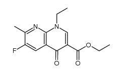 ethyl 1-ethyl-6-fluoro-1,4-dihydro-7-methyl-4-oxo-1,8-naphthyridine-3-carboxylate Structure