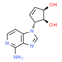 9-(2',3'-dihydroxycyclopent-4'-enyl)-3-deazaadenine结构式