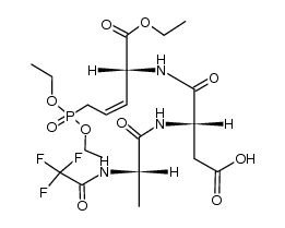 N-(N-trifluoroacetyl-L-alanyl-L-α-aspartyl)-3,4-didehydro-5-diethoxyphosphinyl-D-norvaline ethyl ester Structure