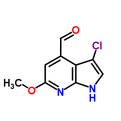 3-Chloro-6-Methoxy-7-azaindole-4-carbaldehyde结构式