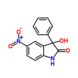 3-hydroxy-5-nitro-3-phenylindolin-2-one结构式