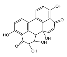 (1R,2S,12aR,12bS)-1,2,4,9,12a-pentahydroxy-2,12b-dihydro-1H-perylene-3,10-dione结构式