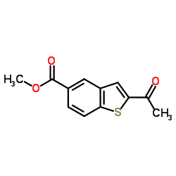 Methyl 2-acetyl-1-benzothiophene-5-carboxylate结构式