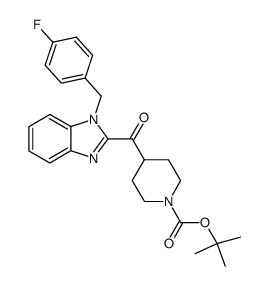 4-[[1-[(4-fluorophenyl)methyl]-1H-benzimidazol-2-yl]carbonyl]-1-piperidinecarboxylic acid,1,1-dimethylethyl ester结构式