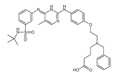 4-[benzyl-[2-[4-[[4-[3-(tert-butylsulfamoyl)anilino]-5-methylpyrimidin-2-yl]amino]phenoxy]ethyl]amino]butanoic acid Structure