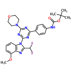 tert-butyl N-[4-[4-[2-(difluoromethyl)-4-methoxybenzimidazol-1-yl]-6-morpholin-4-yl-1,3,5-triazin-2-yl]phenyl]carbamate图片