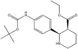 3-​Piperidinecarboxylic acid, 2-​[4-​[[(1,​1-​dimethylethoxy)​carbonyl]​amino]​phenyl]​-​, ethyl ester, (2R,​3S)​- structure