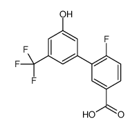 4-fluoro-3-[3-hydroxy-5-(trifluoromethyl)phenyl]benzoic acid结构式