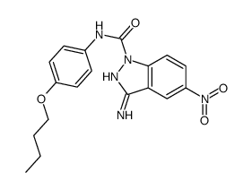 3-amino-N-(4-butoxyphenyl)-5-nitroindazole-1-carboxamide结构式