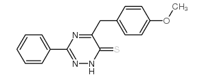 1,2,4-Triazine-6(1H)-thione, 5-[(4-methoxyphenyl)methyl]-3-phenyl-结构式