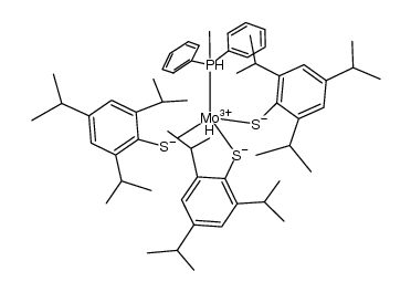 hydrido(methyldiphenylphosphine)tris(2,4,6-triisopropylbenzenethiolato)molybdenum(IV) Structure