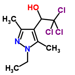 2,2,2-Trichloro-1-(1-ethyl-3,5-dimethyl-1H-pyrazol-4-yl)ethanol Structure