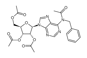 N6-acetyl-2',3',5'-tri-O-acetyl-N6-benzyladenosine结构式