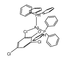 (2,4,6-trichlorophenolato)bis(triphenylphosphine)silver(I)结构式