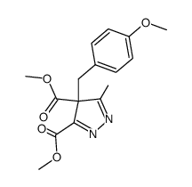 4-(4-methoxybenzyl)-5-methyl-4H-pyrazole-3,4-dicarboxylic acid dimethyl ester结构式
