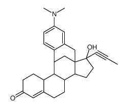 4'-(dimethylamino)-17-hydroxy-17-(1-propynyl)benzo(12,12a)-11,18-cyclo-12a,12b-dihomo-estr-4-en-3-one structure