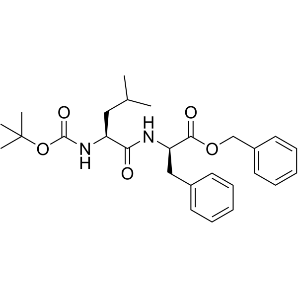 D-Phenylalanine, N-[N-[(1,1-dimethylethoxy)carbonyl]-L-leucyl]-, phenylmethyl ester结构式