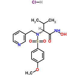N-Hydroxy-N2-[(4-methoxyphenyl)sulfonyl]-N2-(3-pyridinylmethyl)-D-valinamide hydrochloride (1:1) Structure