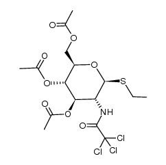 ethyl-3,4,6-tri-O-acetyl-2-deoxy-2-(2,2,2-trichloroethoxycarbonylamido)-1-thio-β-D-glucopyranoside结构式