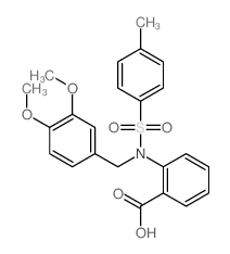 Benzoic acid,2-[[(3,4-dimethoxyphenyl)methyl][(4-methylphenyl)sulfonyl]amino]- Structure