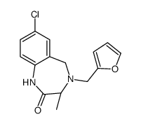 (3S)-7-chloro-4-(furan-2-ylmethyl)-3-methyl-3,5-dihydro-1H-1,4-benzodiazepin-2-one Structure