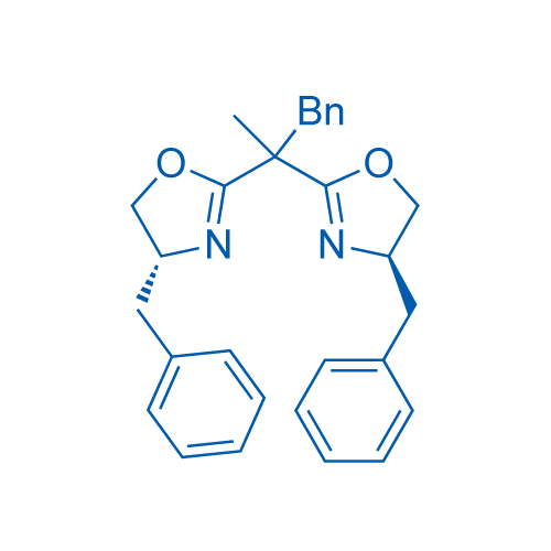 (4R,4'R)-2,2'-(1-苯基丙烷-2,2-二基)双(4-苄基-4,5-二氢恶唑)结构式