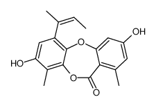 3,8-Dihydroxy-1,9-dimethyl-6-[(Z)-1-methyl-1-propenyl]-11H-dibenzo[b,e][1,4]dioxepin-11-one结构式