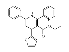 1',4'-dihydro-3'-ethoxycarbonyl-4'-(2-furyl)-2,2'-6',2''-terpyridine Structure