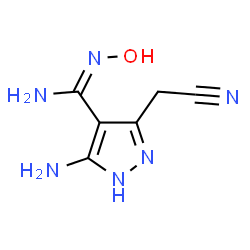 1H-Pyrazole-4-carboximidamide,3-amino-5-(cyanomethyl)-N-hydroxy-(9CI) Structure