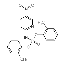 N-bis(2-methylphenoxy)phosphoryl-5-nitro-pyridin-2-amine结构式