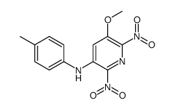 5-methoxy-N-(4-methylphenyl)-2,6-dinitropyridin-3-amine结构式
