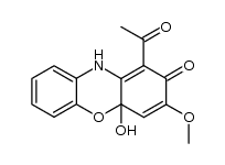 3-acetyl-2-(2-hydroxy-anilino)-5-methoxy-[1,4]benzoquinone结构式