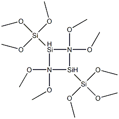 2,2,4,4-Tetramethoxy-1,3-bis(trimethoxysilyl)cyclobutanedisilazane结构式