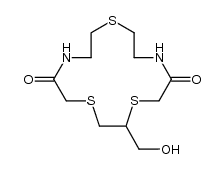 3-hydroxymethyl-7,13-diaza-1,4,10-trithiacyclopentadecane-6,14-dione结构式