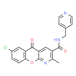 7-Chloro-2-methyl-5-oxo-N-(4-pyridinylmethyl)-5H-chromeno[2,3-b]pyridine-3-carboxamide structure