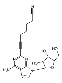 7-[6-amino-9-[(2R,3R,4S,5R)-3,4-dihydroxy-5-(hydroxymethyl)oxolan-2-yl]purin-2-yl]hept-6-ynenitrile结构式
