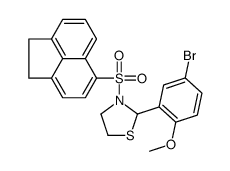 2-(5-bromo-2-methoxyphenyl)-3-(1,2-dihydroacenaphthylen-5-ylsulfonyl)-1,3-thiazolidine结构式