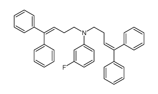 N,N-bis(4,4-diphenylbut-3-enyl)-3-fluoroaniline结构式