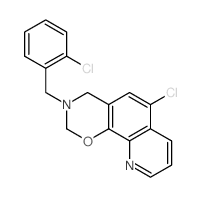 6-Chloro-3-(2-chlorobenzyl)-3,4-dihydro-2H-[1,3]oxazino[5,6-h]quinoline结构式