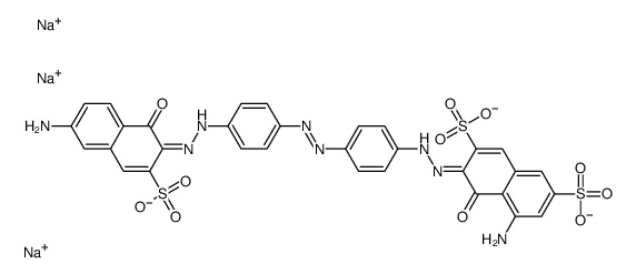 trisodium 5-amino-3-[[4-[[4-[[6(or 7)-amino-1-hydroxy-3-sulphonato-2-naphthyl]azo]phenyl]azo]phenyl]azo]-4-hydroxynaphthalene-2,7-disulphonate Structure