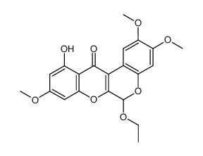 6-ethoxy-11-hydroxy-2,3,9-trimethoxy-6H-chromeno[3,4-b]chromen-12-one结构式