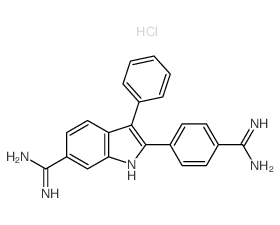 2-(4-carbamimidoylphenyl)-3-phenyl-1H-indole-6-carboximidamide,hydrochloride Structure