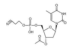 O3'-acetyl-[5']thymidylic acid mono-(2-cyano-ethyl) ester结构式