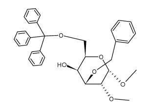 methyl 3-O-benzyl-2-O-methyl-6-O-trityl-α-D-galactopyranoside结构式