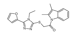 1H-Indole,1-[[[4-ethyl-5-(2-furanyl)-4H-1,2,4-triazol-3-yl]thio]acetyl]-2,3-dimethyl-(9CI) picture