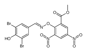 2-[1-(3,5-Dibromo-4-hydroxy-phenyl)-meth-(Z)-ylideneaminooxy]-3,5-dinitro-benzoic acid methyl ester Structure